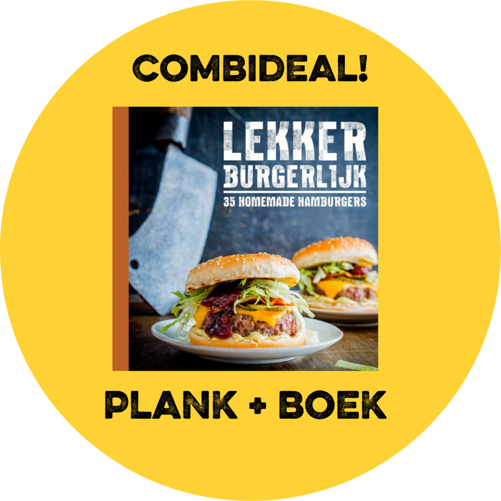 Ronde plank  met burger kookboek