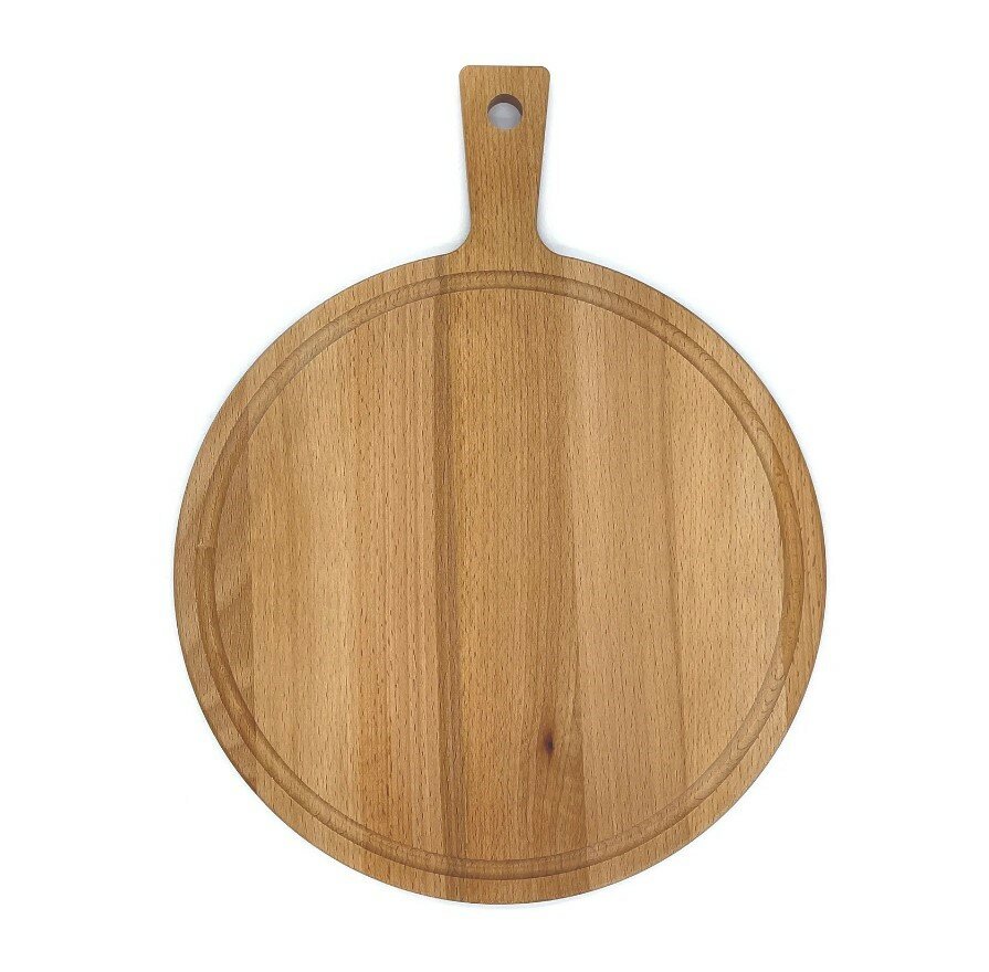 Ronde kaasplank met sapgoot graveren