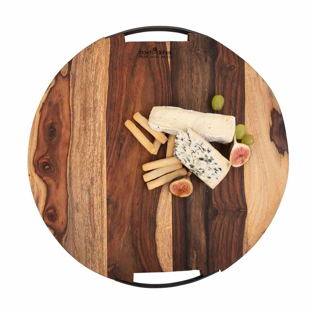 Ronde serveerplank Rose wood  graveren 