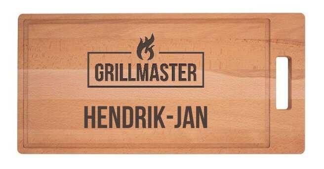 BBQplank met binnenhandgreep graveren