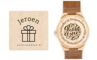 Bamboe heren horloge graveren 