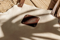 Leren Schort met naam Beige