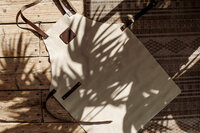 Leren Schort met naam Beige