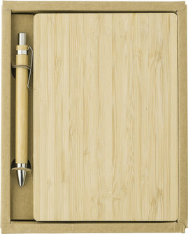 Bamboe notitieboek met pen