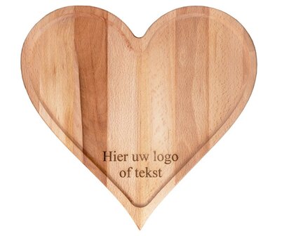 Houten hart met gravure