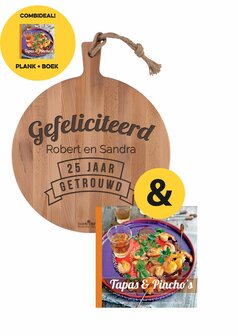 Ronde plank Large met tapas kookboek