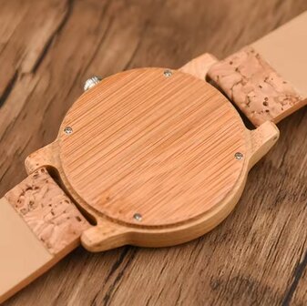 Bamboe heren horloge graveren 