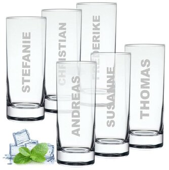 Longdrinkglas met naam