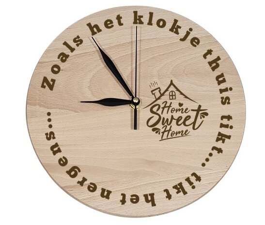 Houten klok graveren