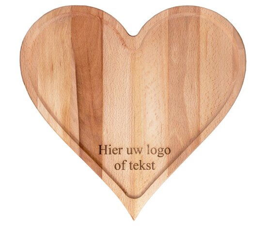 Houten hart met gravure