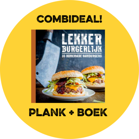 Ronde plank  met burger kookboek