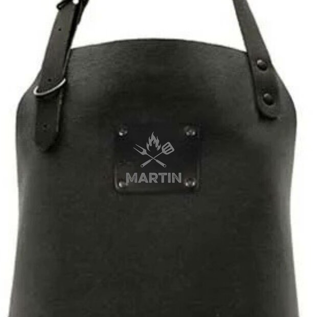 Leren BBQ Schort met naam