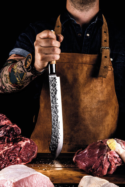 olijf slagersmes  graveren