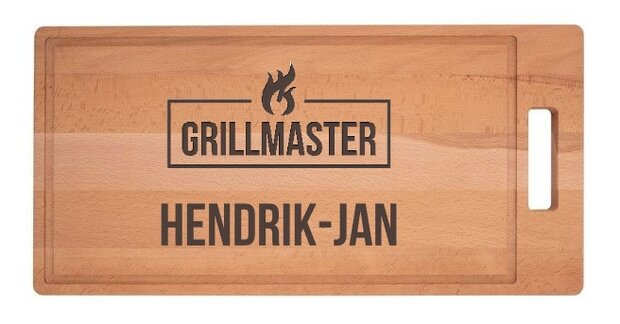 BBQplank met binnenhandgreep graveren