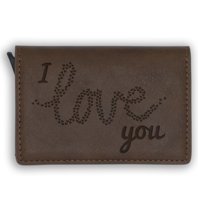 Lederen cardhouder met naam