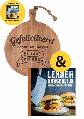 Ronde plank  met burger kookboek