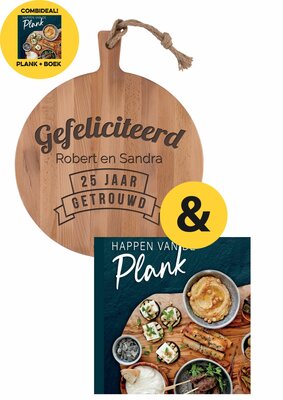 Ronde plank  met hapjes kookboek